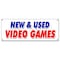 Signmission NEW AND USED VIDEO GAMES BANNER SIGN huge sale game retail store B-New And Used Video Games - alternate 1